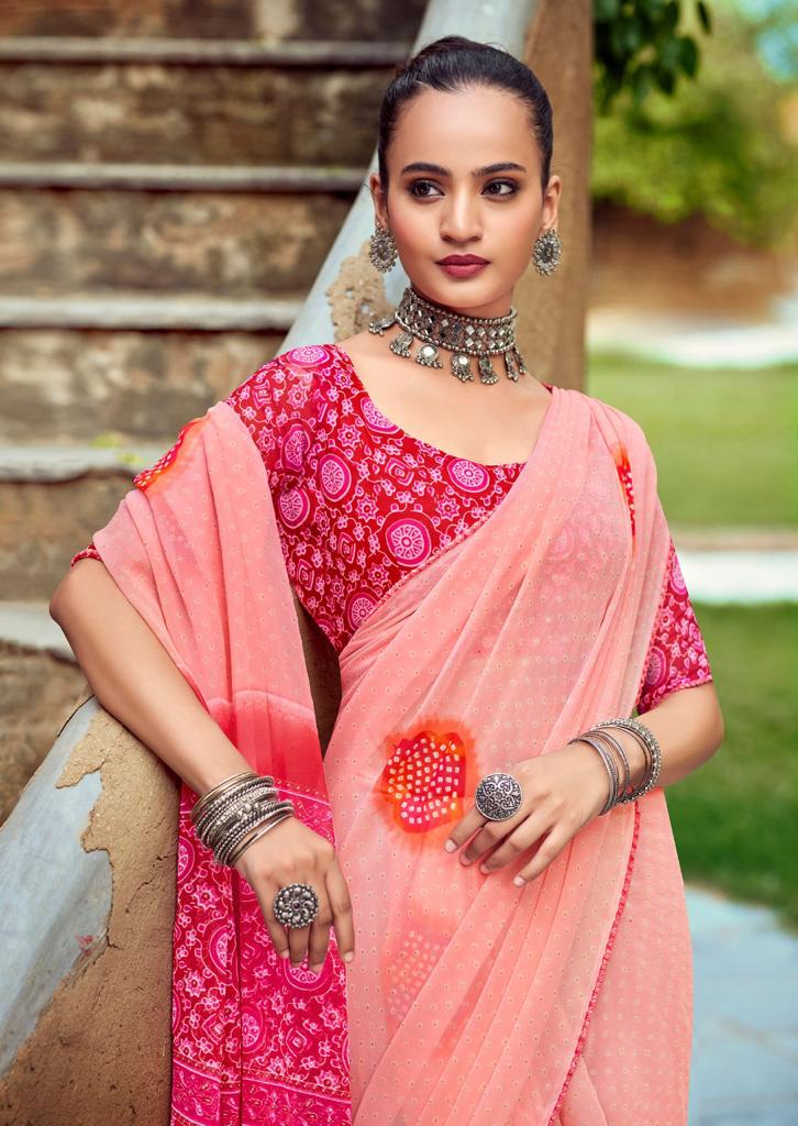 Kashvi Mishti Fancy Printed Designer Georgette Casual Wear Saree Collection